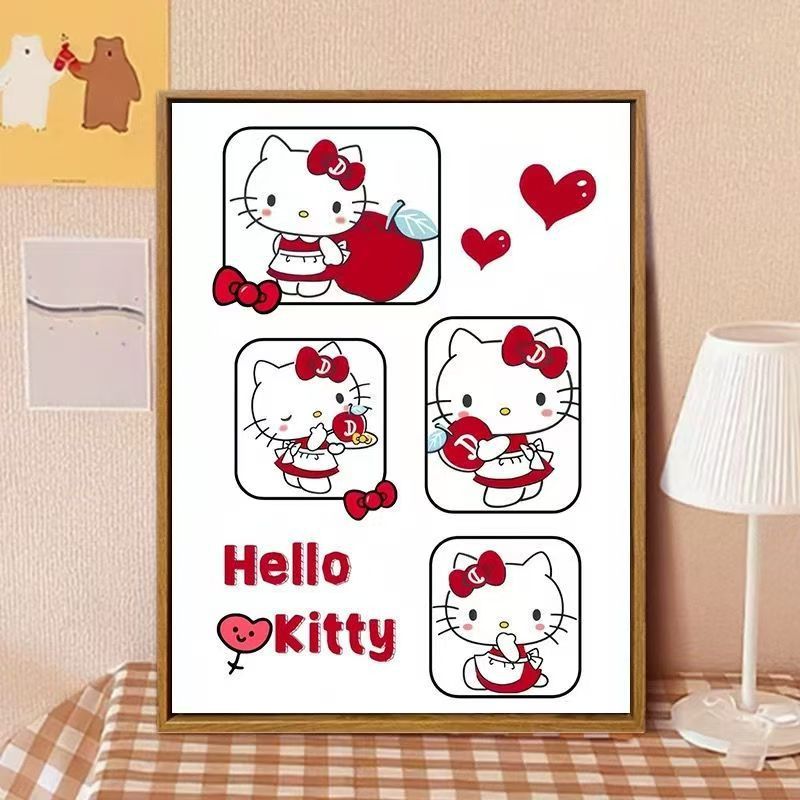 Hello Kitty-Inspired Cartoon Wall Art Print Bowlift