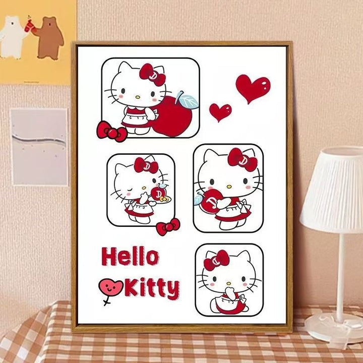 Hello Kitty-Inspired Cartoon Wall Art Print Bowlift