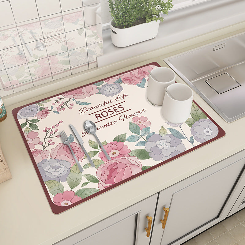 Floral Print Kitchen Table Mat