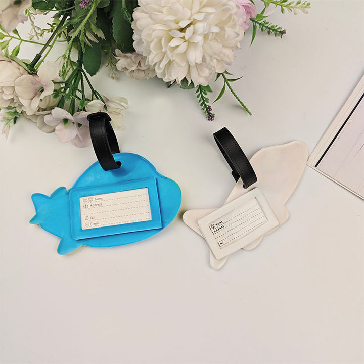 playful silicone airplane luggage tag with adjustable buckle strap Bowlift
