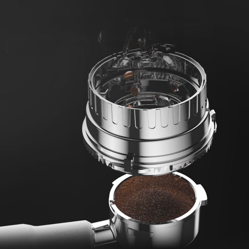 Espresso machine with integrated grinder and steam nozzles Bowlift