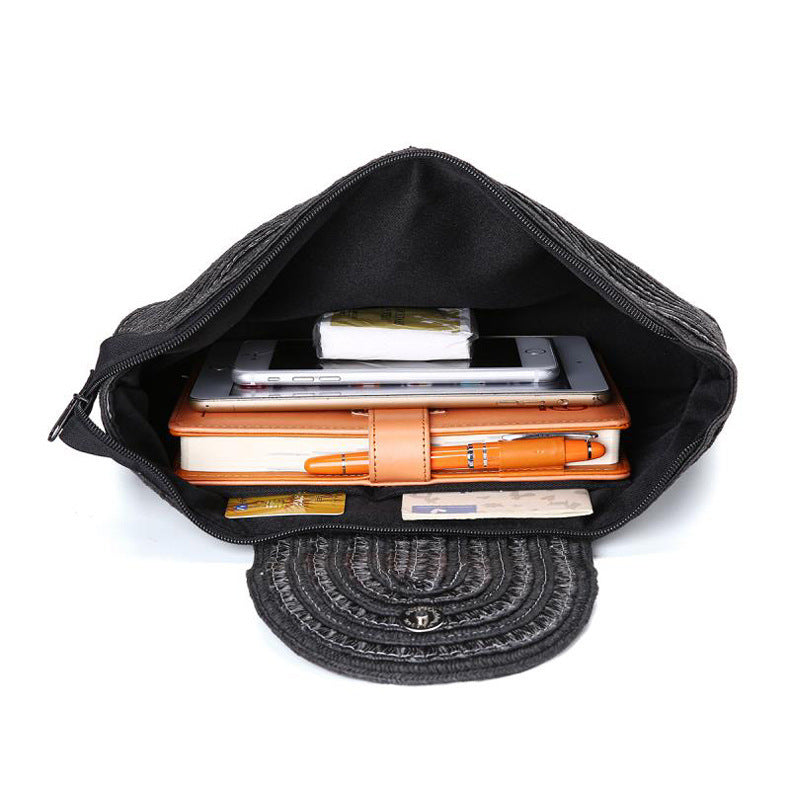 Elegant Clutch Bag with High-Quality Woven Structure Bowlift