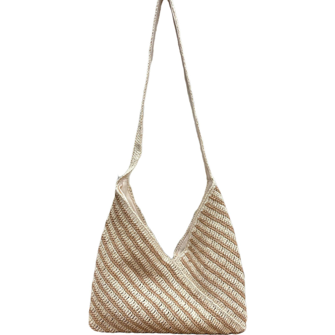 Casual straw bag with wavy pattern Bowlift