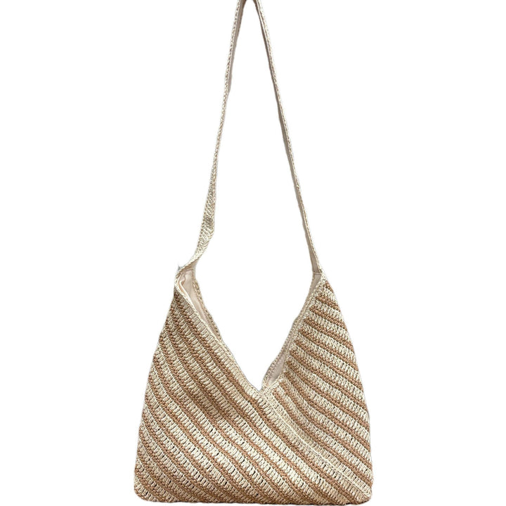 Casual straw bag with wavy pattern Bowlift