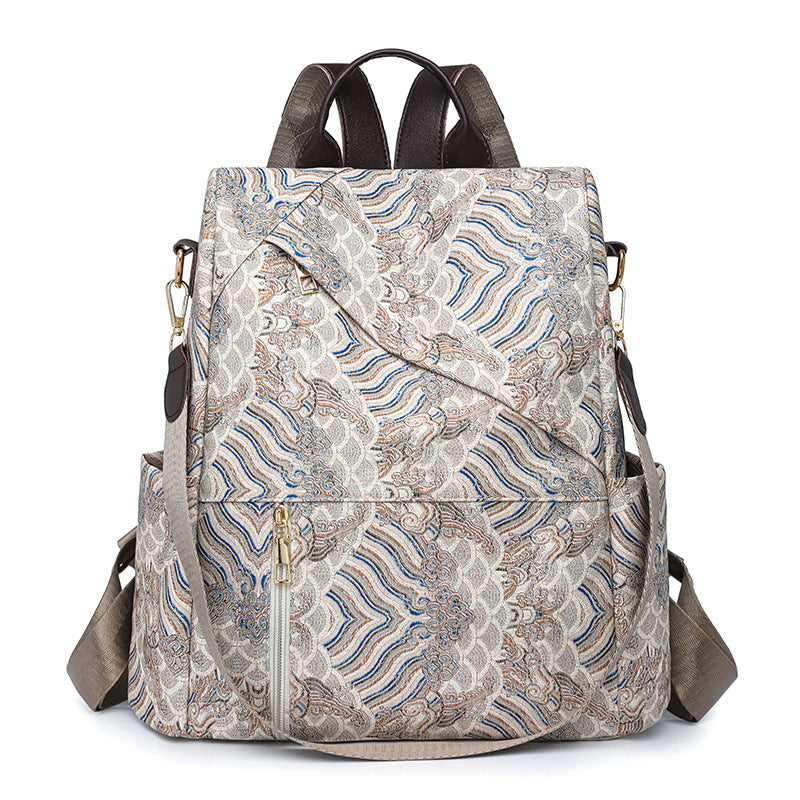Chic Patterned Travel Backpack Bowlift