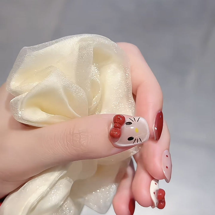 Whimsical Character-Themed Press-On Nail Set Bowlift