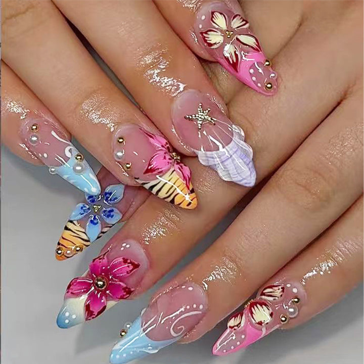 Gourmet Floral Artistic Press-On Nail Tips Bowlift