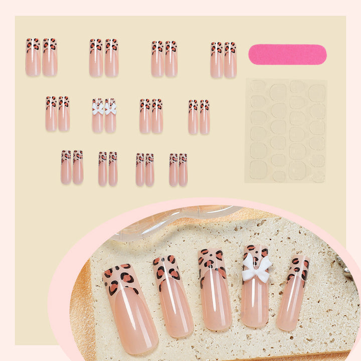 Artistic Leopard Print Press-On Nails Bowlift