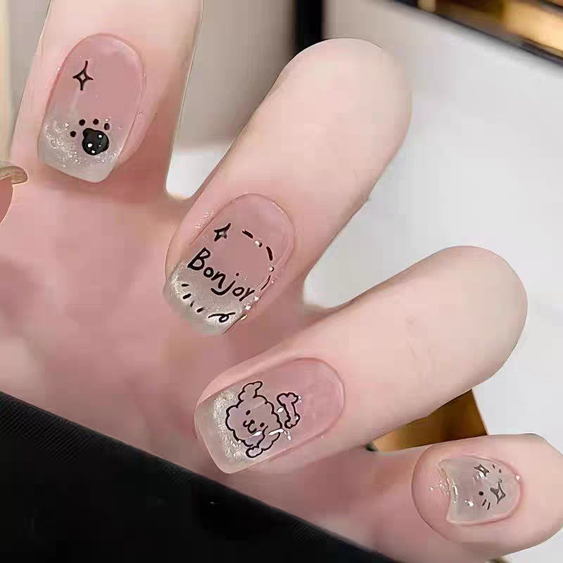 Cute Artistic Press-On Nail Set Bowlift