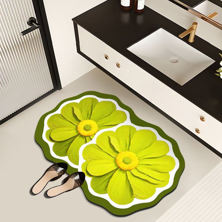 Decorative Floral Bath Mat Bowlift
