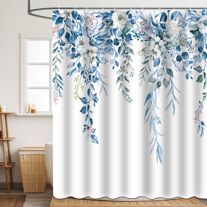 Floral Patterned Bathroom Shower Curtain Bowlift