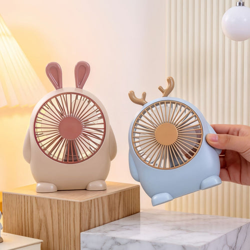 Women's Portable Mini Fan with Animal Design and USB Connection Bowlift