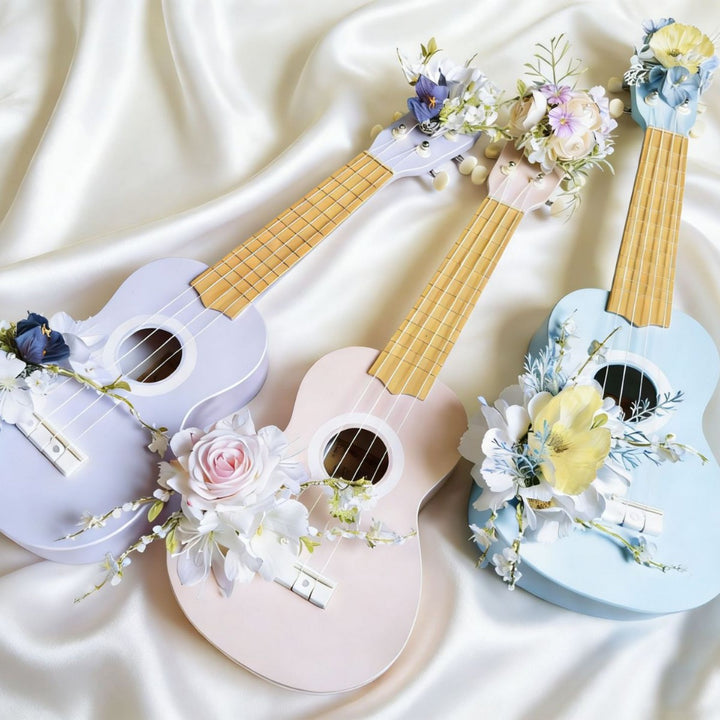 Floral-Themed Decorative Ukulele Bowlift