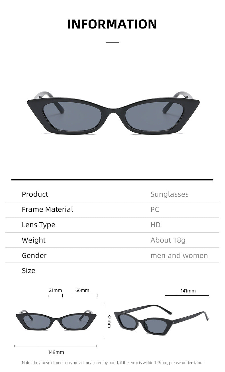 Women's fashionable cat-eye sunglasses with transparent frame Bowlift
