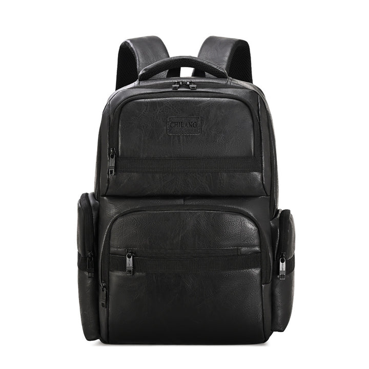 Stylish Multi-Pocket Leather Backpack