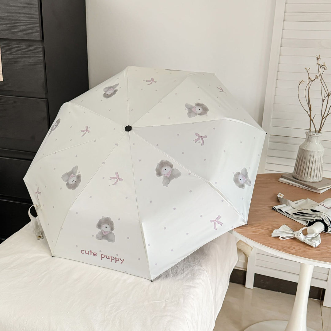 Women's Foldable Umbrella with Cute Animal Design Bowlift