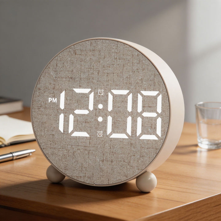 Digital Alarm Clock with Large LED Display and Temperature Display Bowlift