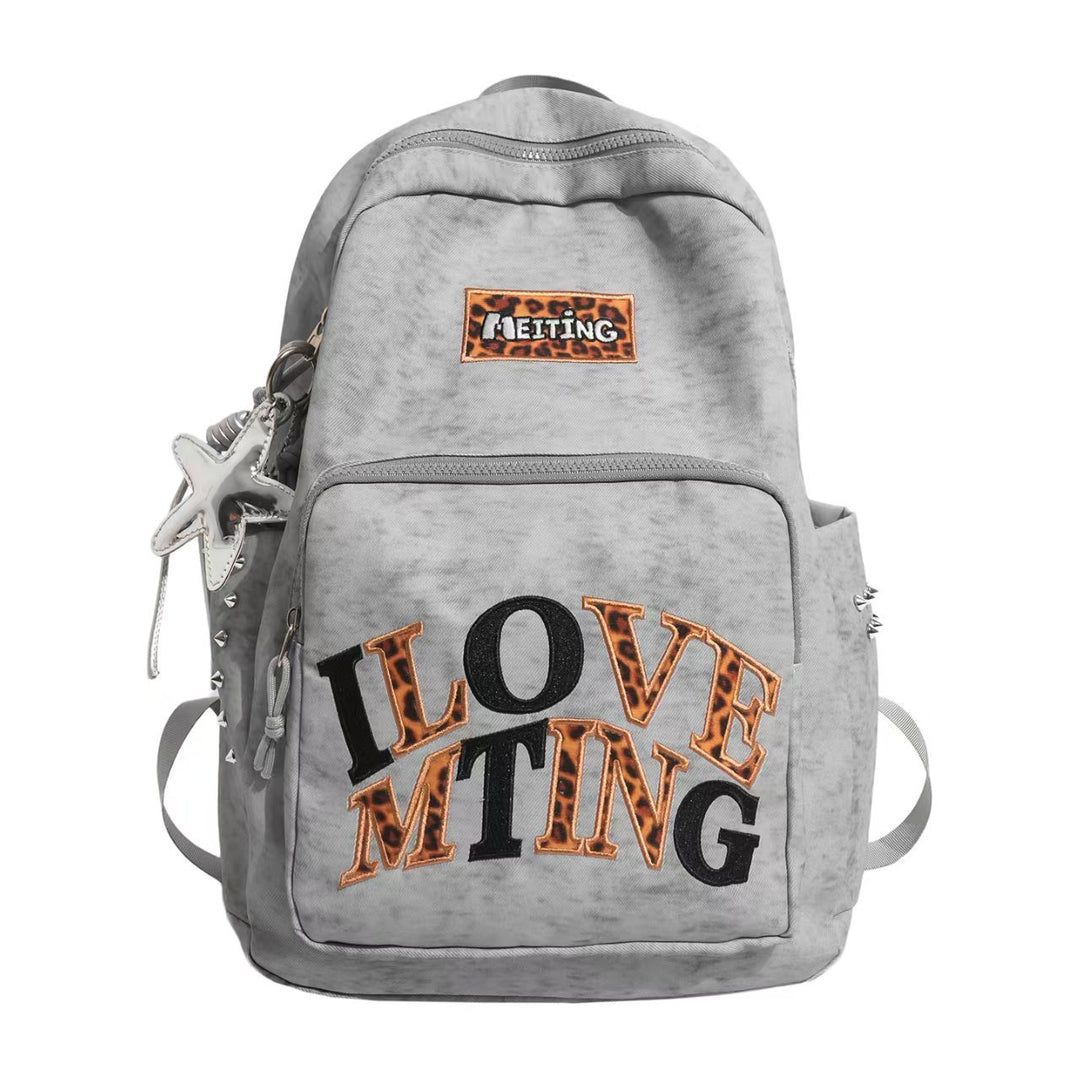 Trendy Graphic Embroidered Backpack Bowlift