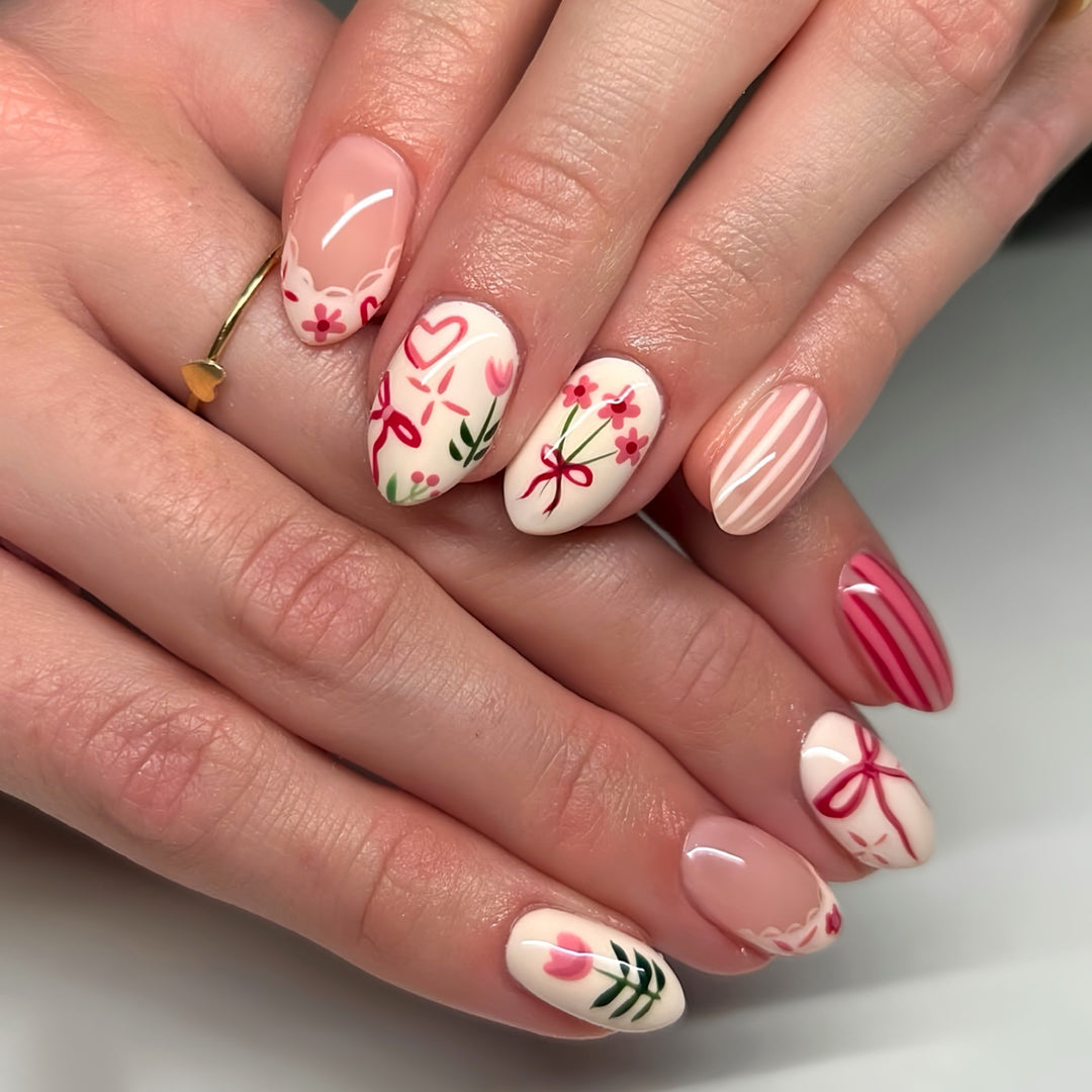 Artistic Floral Nail Art Set Bowlift