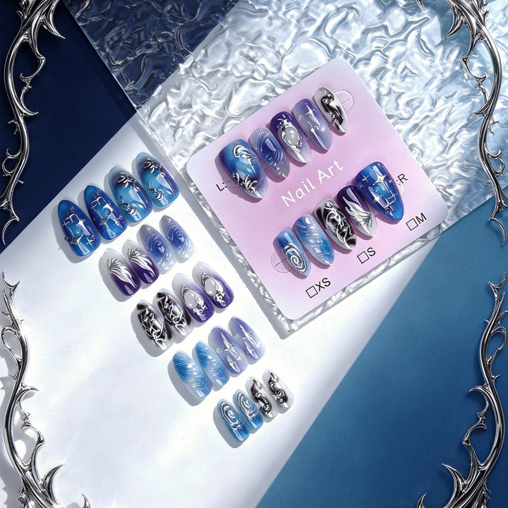 Acrylic Nail Set with Elegant Designs Bowlift
