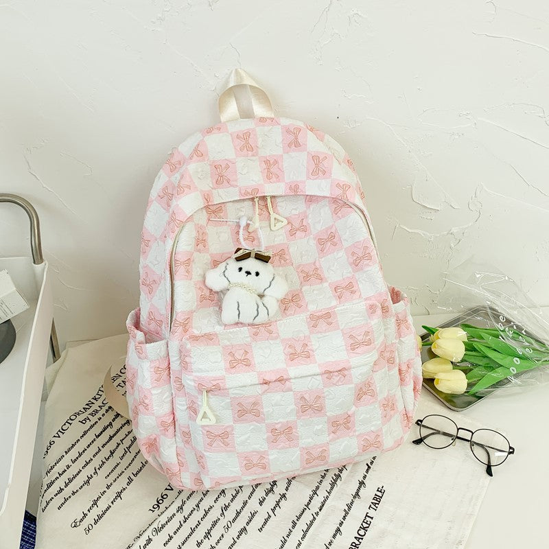 Playful Bow Print Backpack