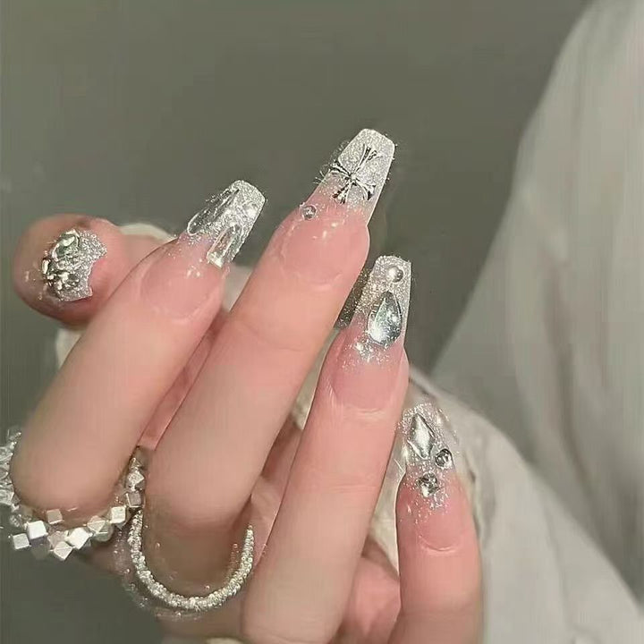 Artistic Floral Design Press-On Nail Set Bowlift