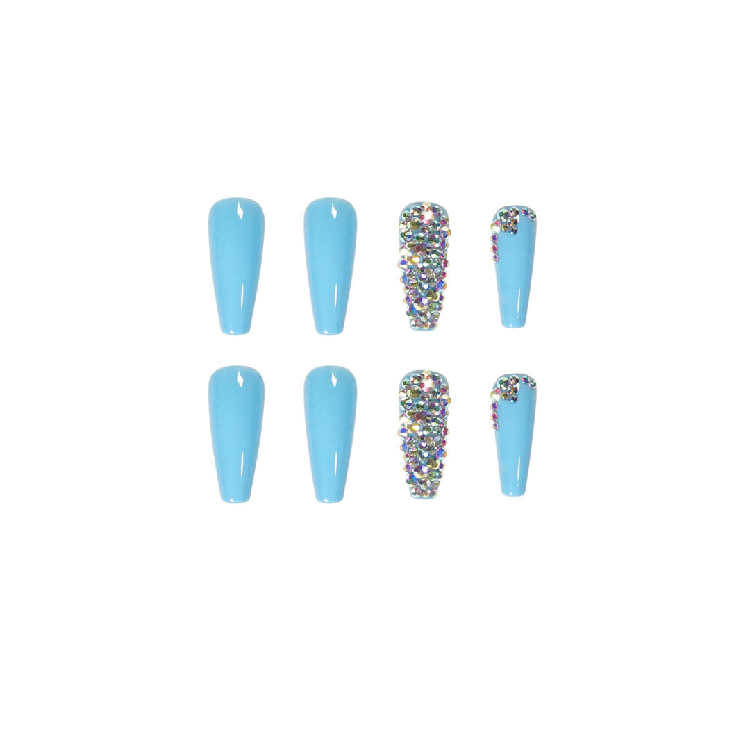 Artful Stiletto Nails with Radiant Rhinestone Accent Bowlift