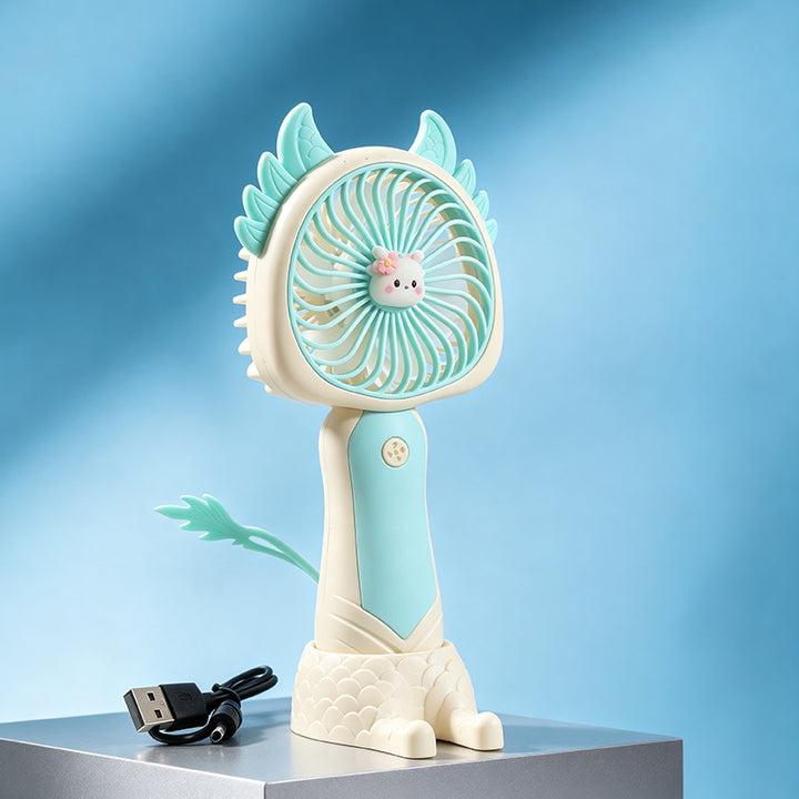 Ladies Portable Mini Handheld Fan with Cat Ears Bowlift