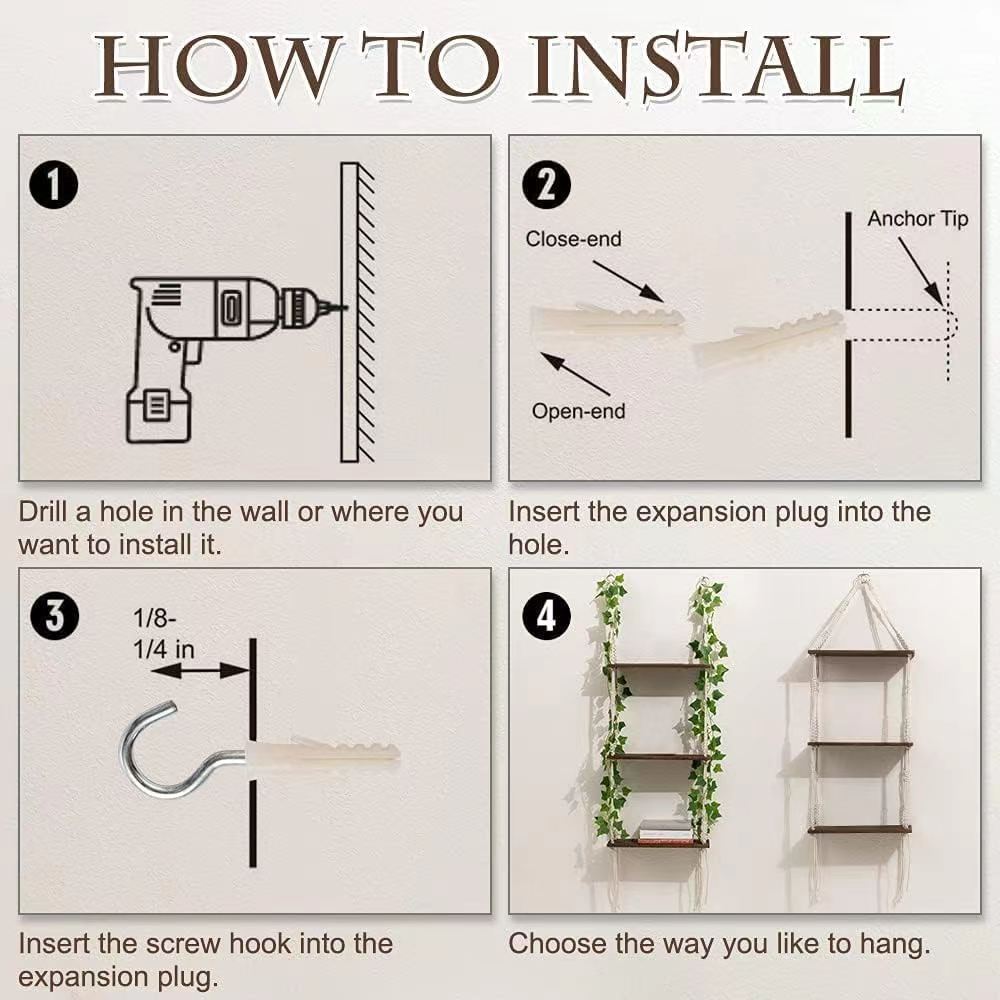 Adjustable Macramé Hanging Shelf