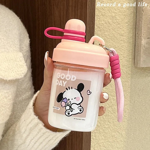 Women's Fun Drinking Bottle with Practical Carrying Strap Bowlift