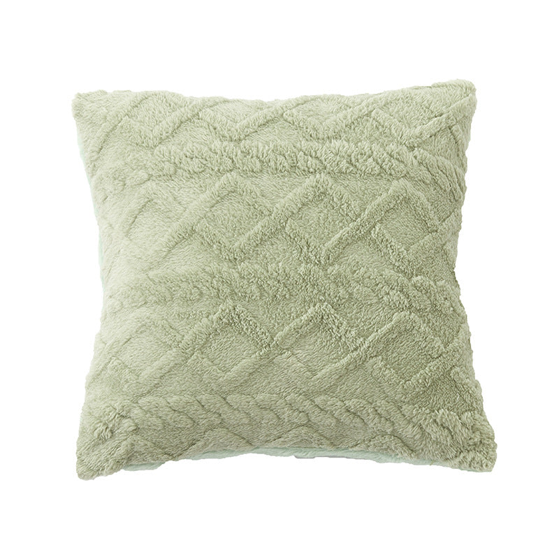 Square bouclé decorative cushion cover with soft teddy texture and concealed zipper Bowlift