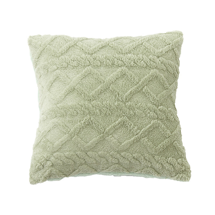 Square bouclé decorative cushion cover with soft teddy texture and concealed zipper Bowlift