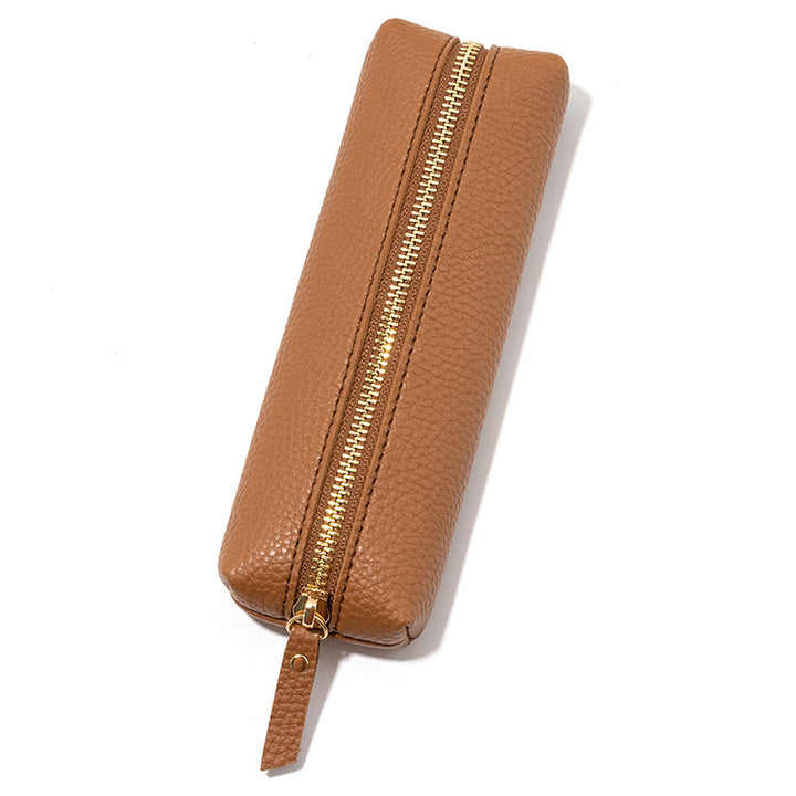 Premium Leather Zippered Pencil Case Bowlift