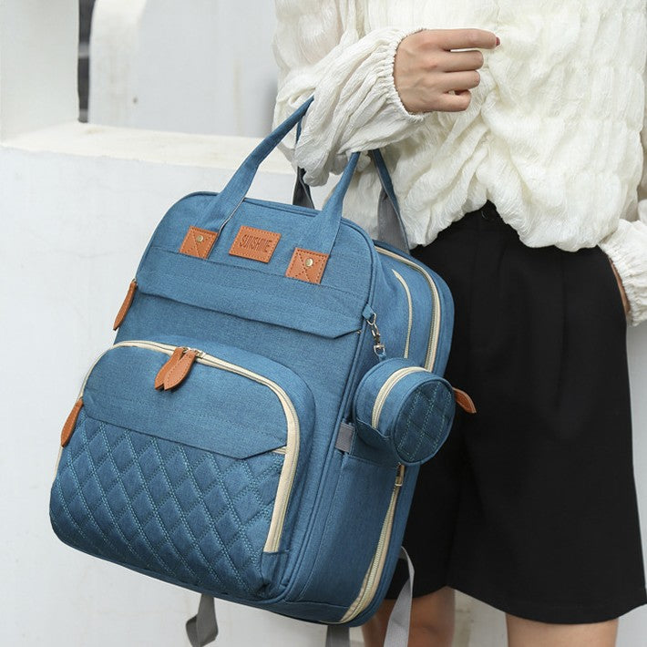 Quilted Multi-Functional Travel Backpack Bowlift
