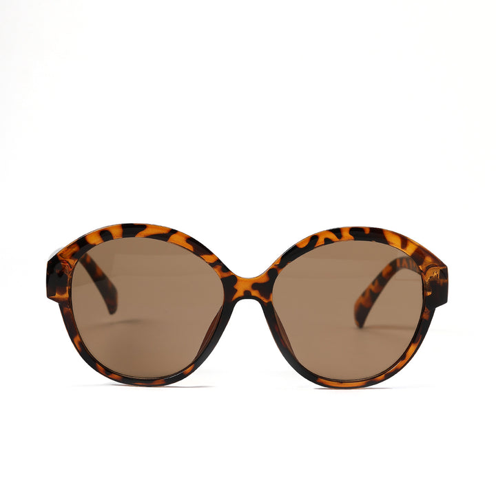 Women's round fashionable sunglasses with striking leopard pattern Bowlift