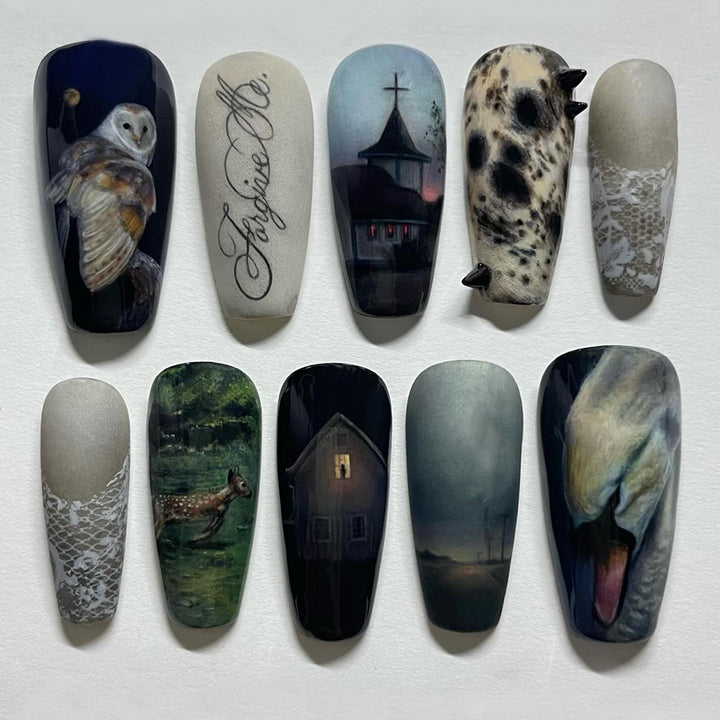 Artificial Nails with Artistic Designs Bowlift