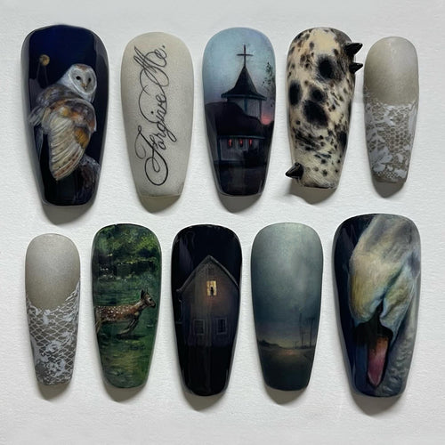 Artificial Nails with Artistic Designs Bowlift