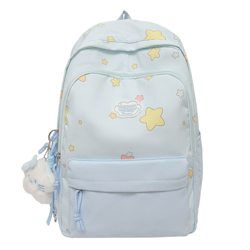 Playful Starry Print Backpack Bowlift