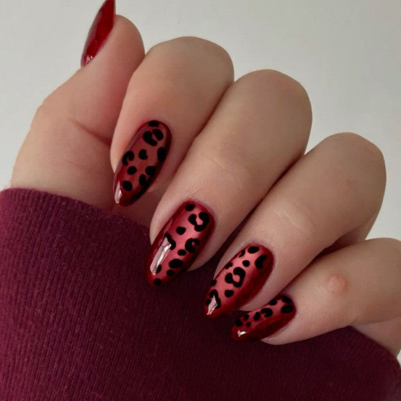 Artistic Leopard Print Press-On Nails Bowlift