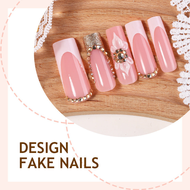Nail Art Set with elegant glitter and flower pattern Bowlift