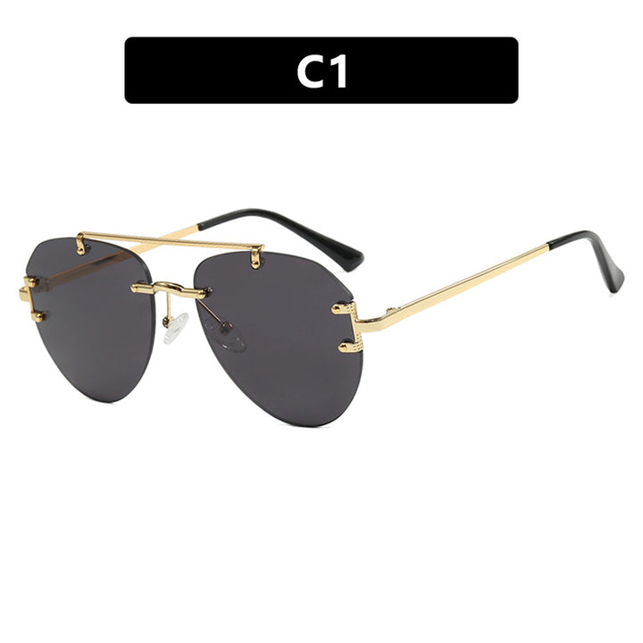 Women modern pilot sunglasses with gradient lenses and slim metal frame Bowlift