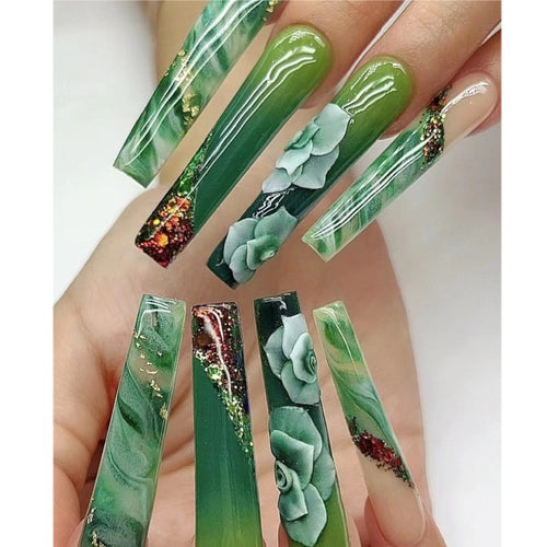 Creative botanical style art nails Bowlift