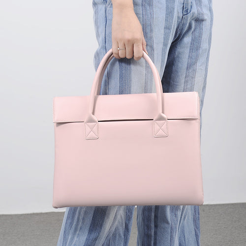Elegant Structured Leather Office Tote Bag Bowlift