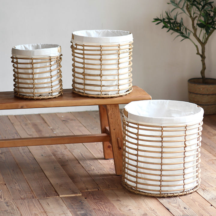 Decorative storage basket with fabric lining Bowlift