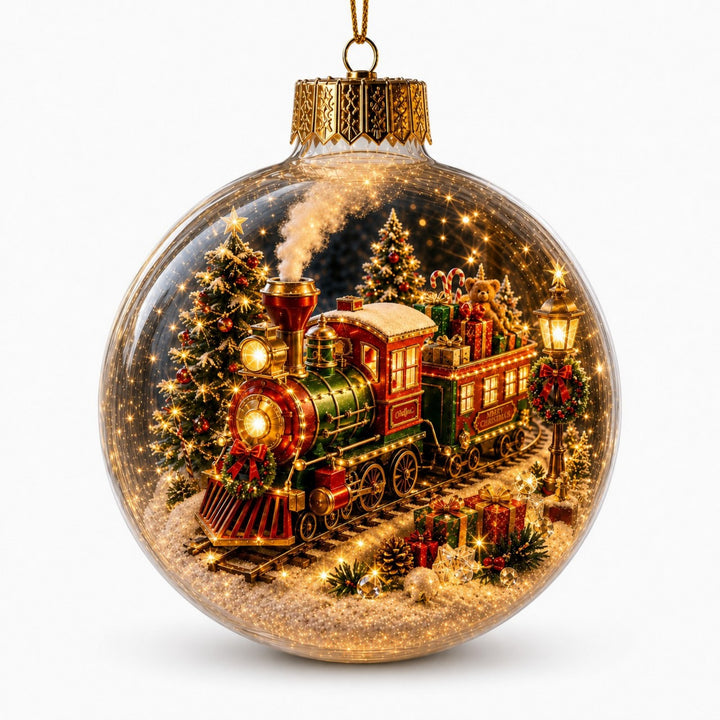 3D Santa Snow Globe Christmas Tree Ornament
