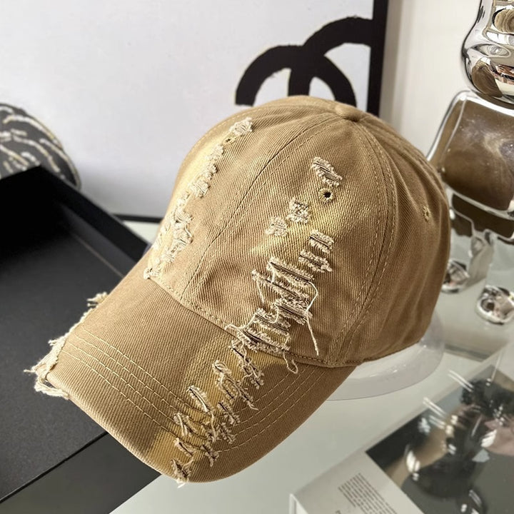 Women's Distressed Vintage-Inspired Baseball Cap Bowlift