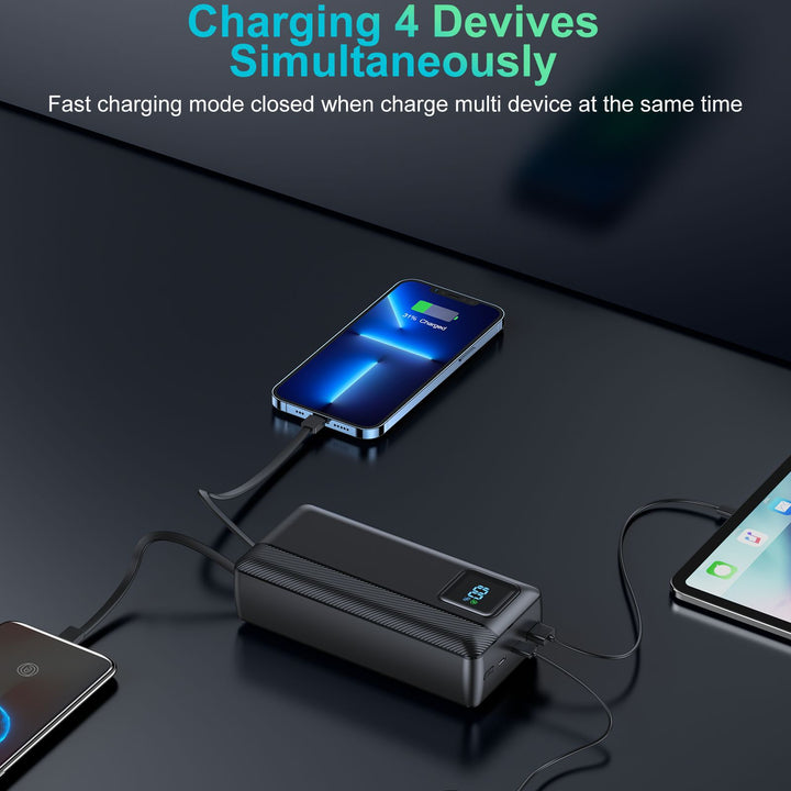 Powerbank with Integrated Charging Cable and LED Display Bowlift