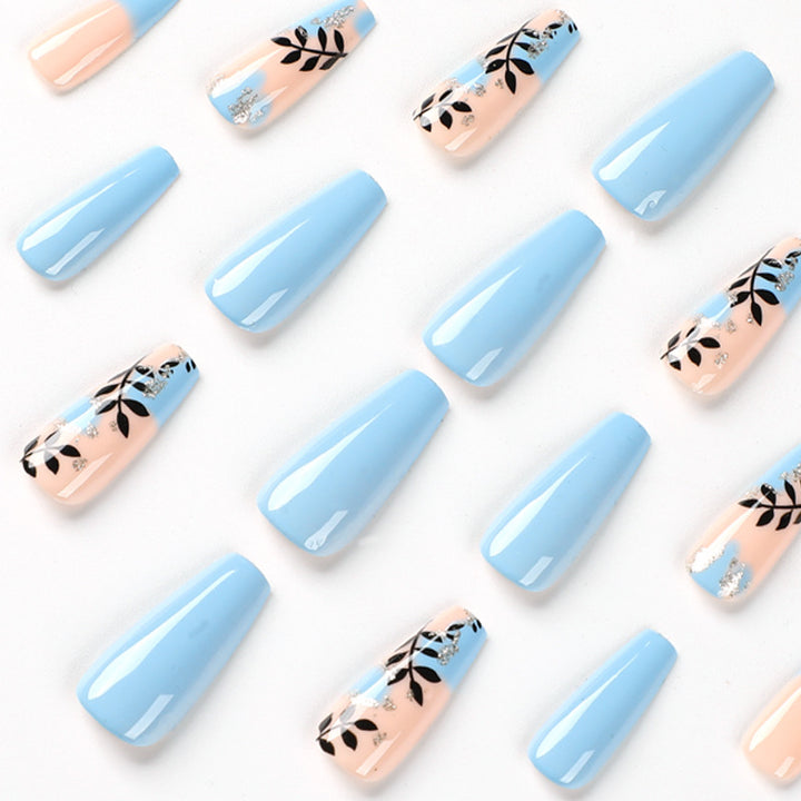 Artful Nail Art with Floral Designs and Glitter Bowlift