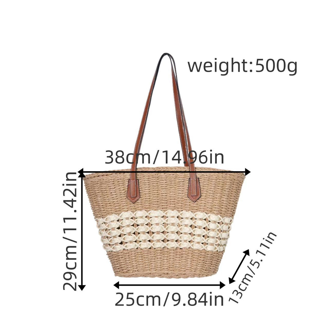 Braided shopping bag with faux leather handles Bowlift