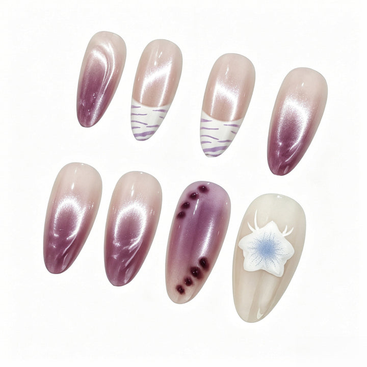 Creative artificial nails with floral design Bowlift